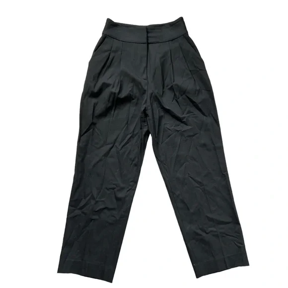 Argent Women’s Workwear Seasonal Wool Pleated Trouser PantsBlack2